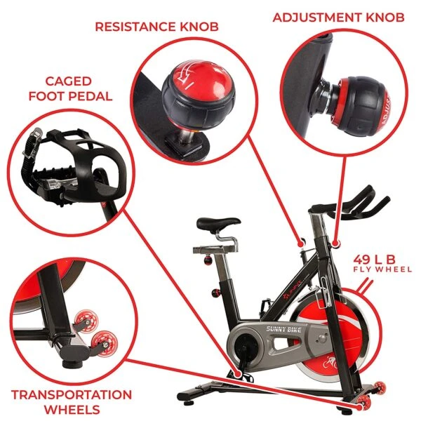 Amazon Sunny Health And Fitness SF-B1002 Belt Drive Indoor Cycling Trainer - Image 2